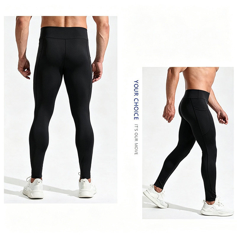 3 個男性ハイウエスト圧縮ランニングパンツポケット付き速乾性 - Compression Long Pant のレビューと価格