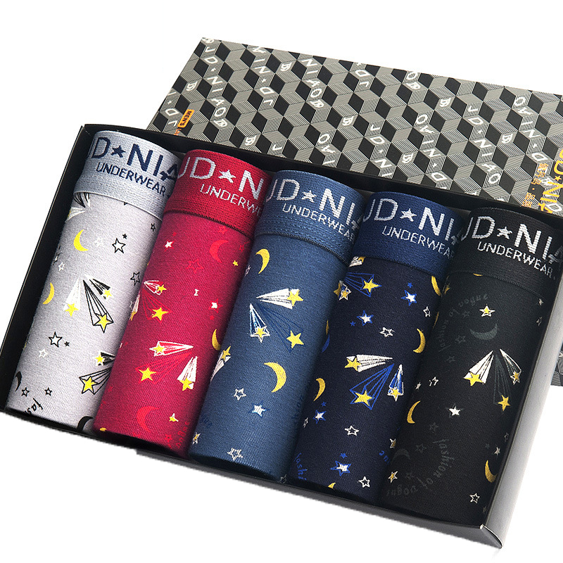 5 ピース/ロット男性下着綿ボクサー男性パンツ快適な通気性の - Multi Pack Underwear のレビューと価格