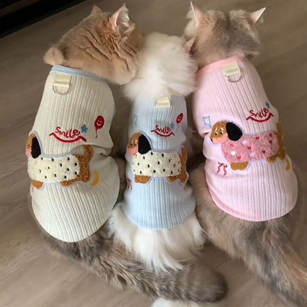 小型猫用ベストアンダーシャツ通気性のある柔らかい子犬服夏用か - Sleeveless Undershirt のレビューと価格