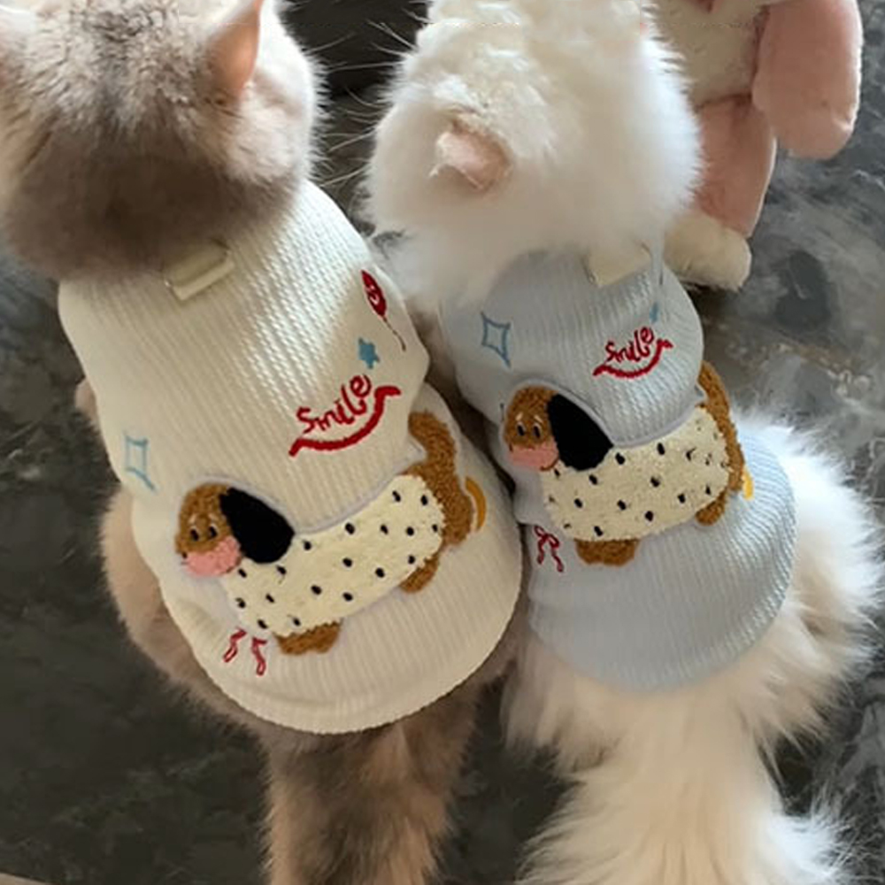 小型猫用ベストアンダーシャツ通気性のある柔らかい子犬服夏用か - Sleeveless Undershirt のレビューと価格