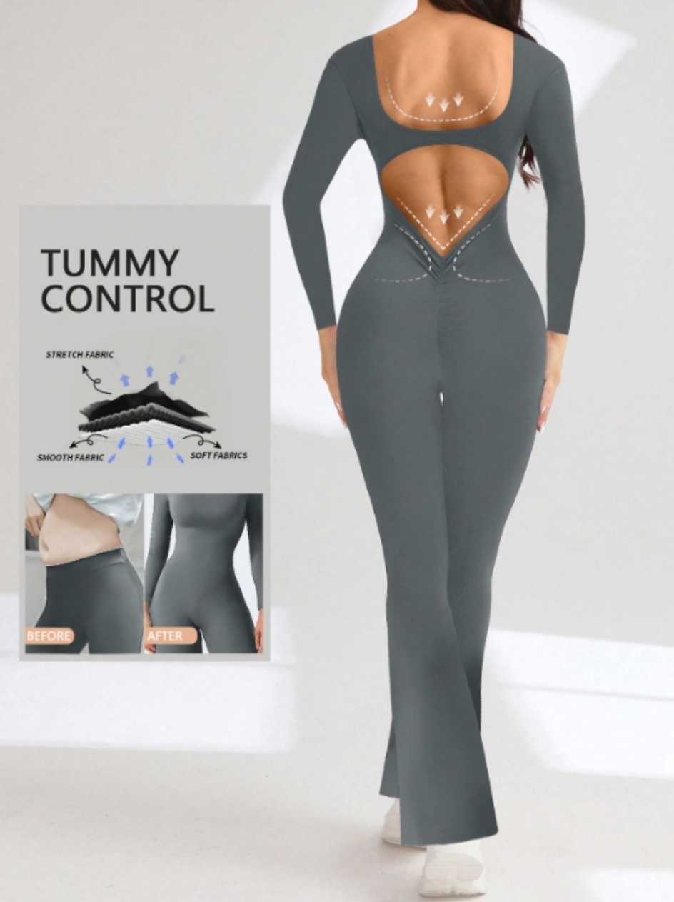 高品質ソリッドカラー長袖圧縮運動ジャンプスーツ女性のスポーツ - Compression Long Pant のレビューと価格