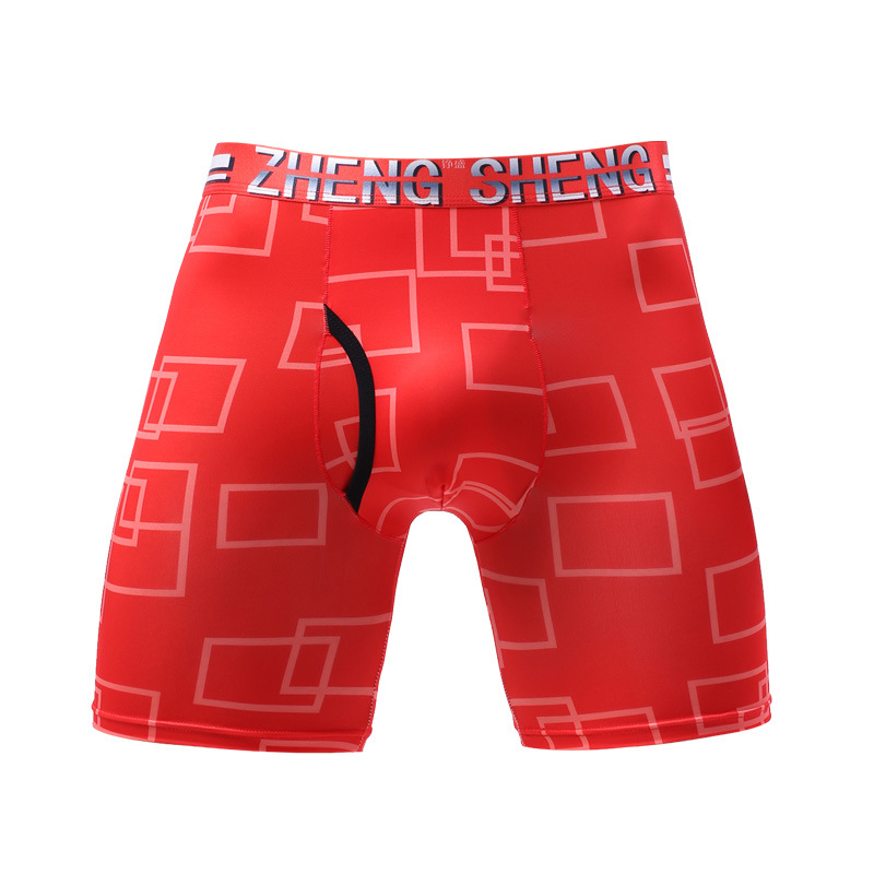 メンズシルクボクサーパンツ,プリント下着,凸型ポケット,ロン - Long Leg Trunk Men のレビューと価格
