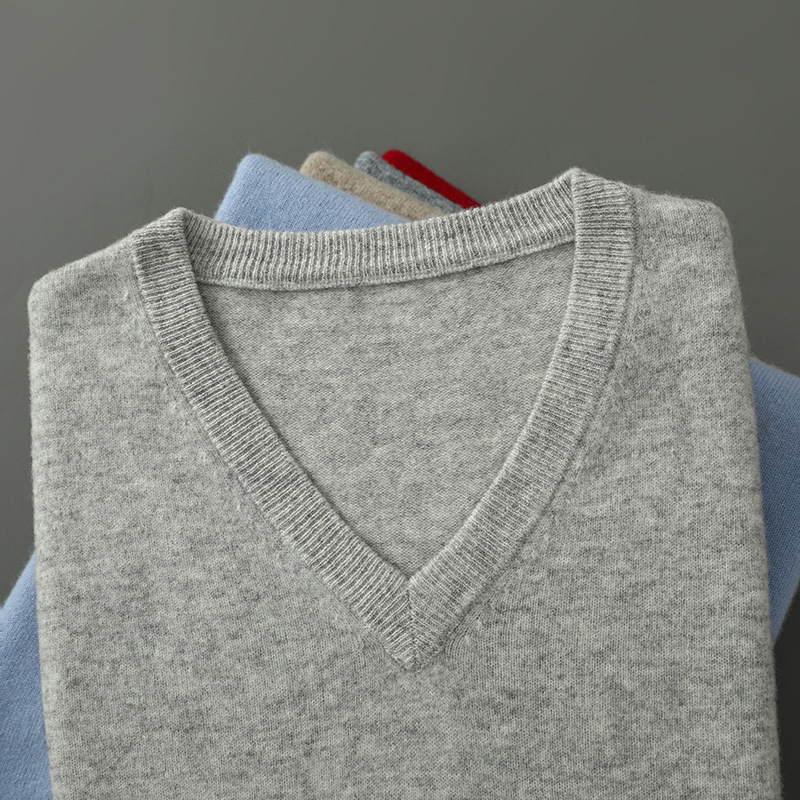 男性カシミヤプルオーバー V ネックセーター秋冬暖かい無地ニ - Thermal Long John のレビューと価格