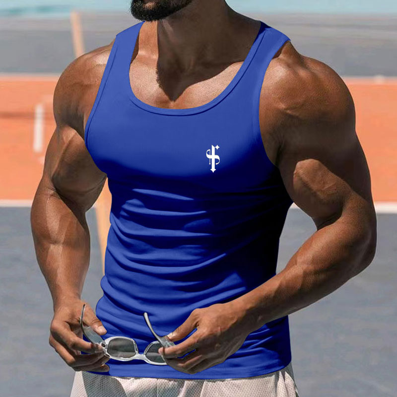 メンズブラック スリムフィット ジムタンクトップ ヴィンテー - Sleeveless Undershirt のレビューと価格