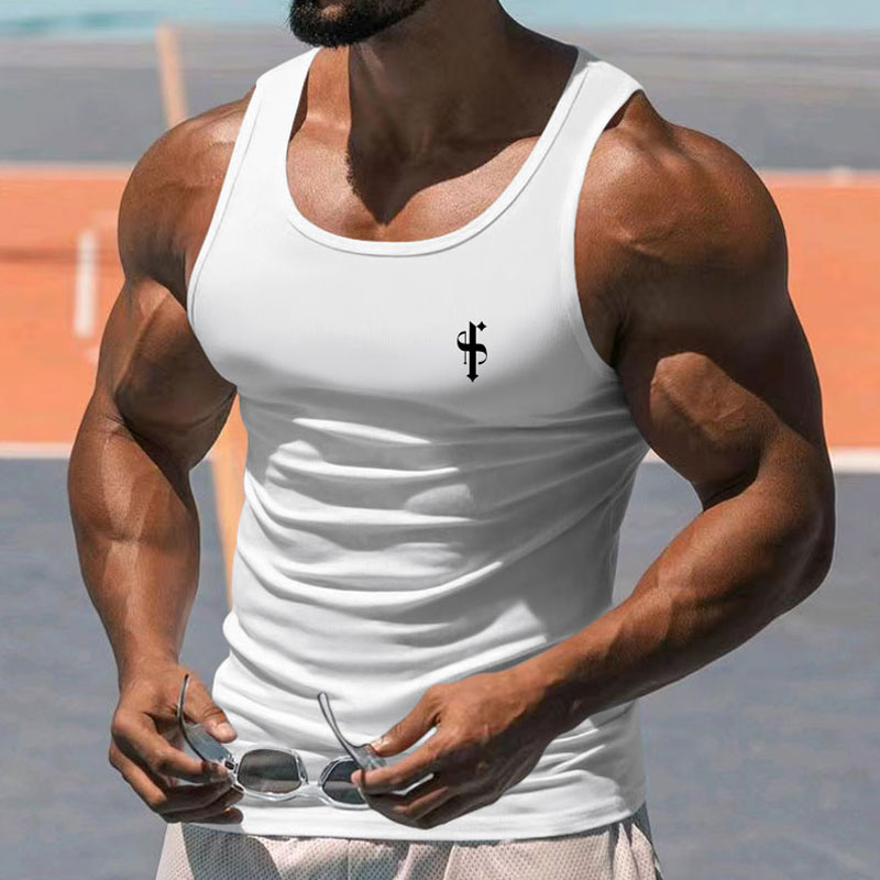 メンズブラック スリムフィット ジムタンクトップ ヴィンテー - Sleeveless Undershirt のレビューと価格