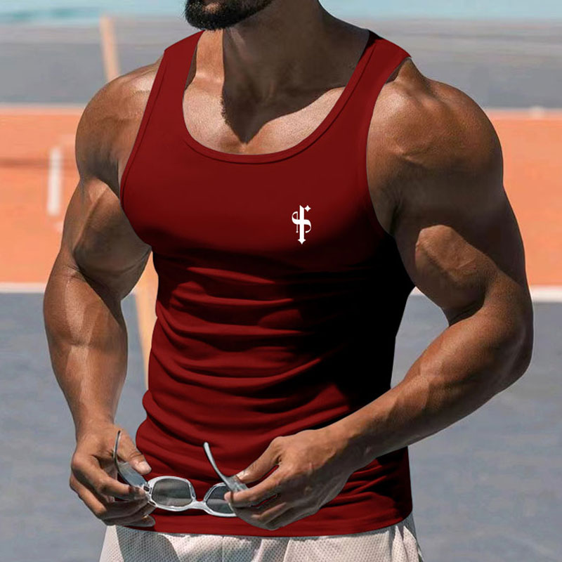 メンズブラック スリムフィット ジムタンクトップ ヴィンテー - Sleeveless Undershirt のレビューと価格